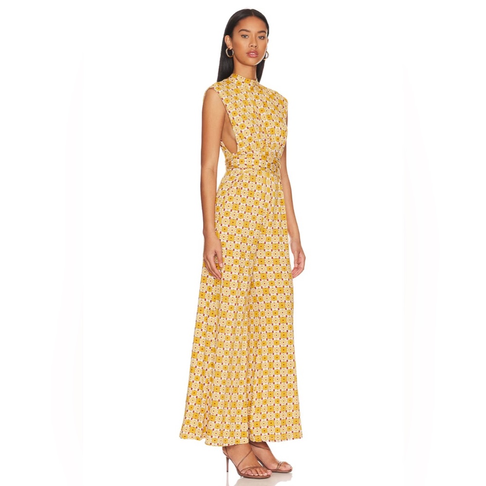 NEW FREE PEOPLE ❗️LAST ONE❗️- Vibe Check Jumpsuit in Sunflower Combo - Picture 3 of 14